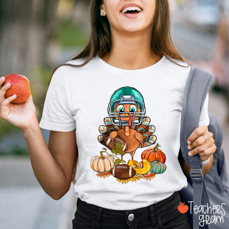 Football Thanksgiving Teacher T-Shirt