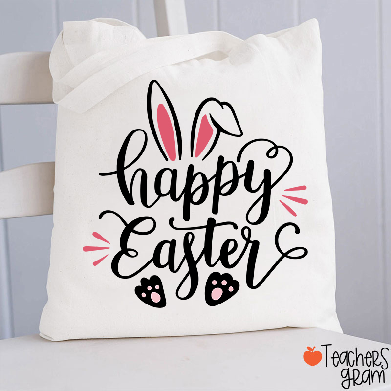 Happy Easter Bunny Teacher Tote Bag