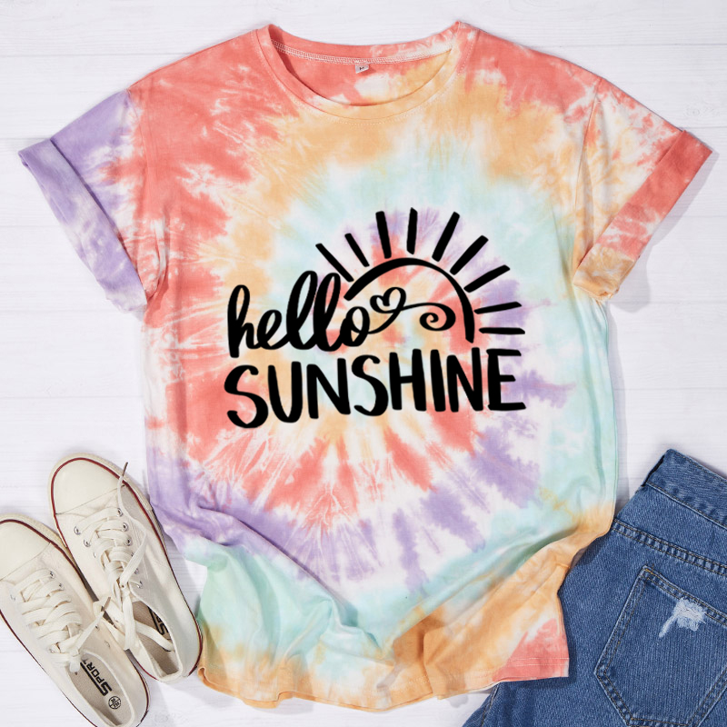 Hello Summer Teacher Tie-dye T-Shirt