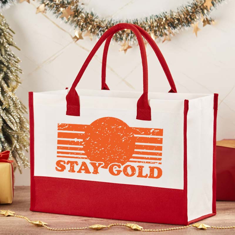 Stay Gold Teacher Cotton Tote Bag