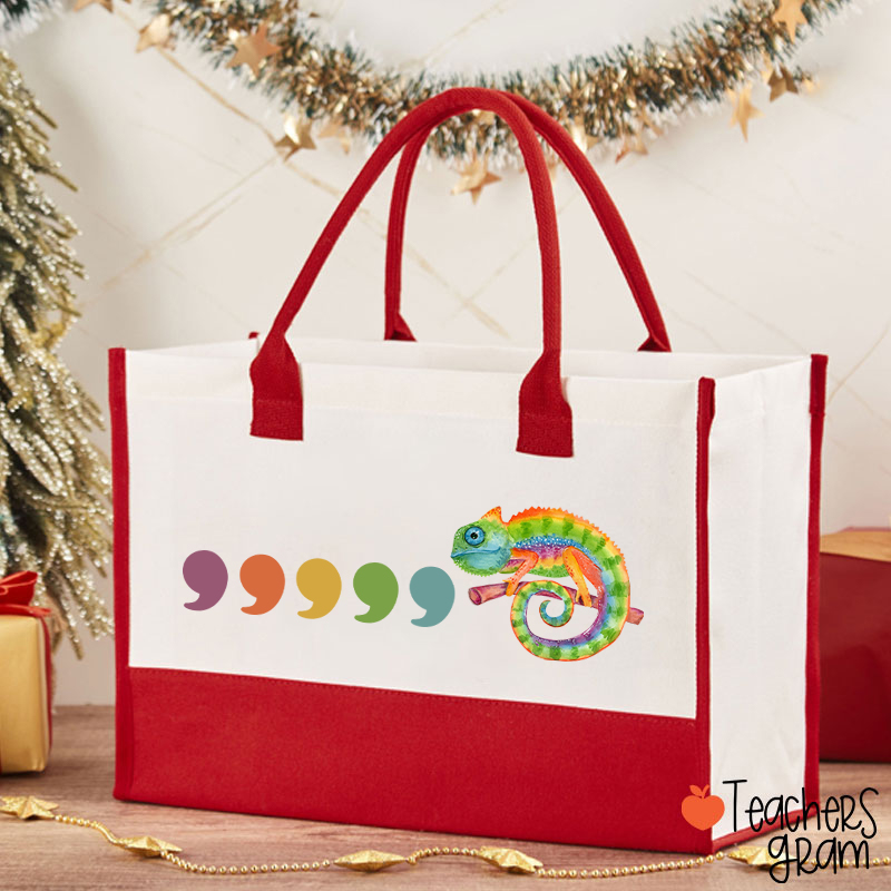 Comma Comma Chameleon Teacher Cotton Tote Bag