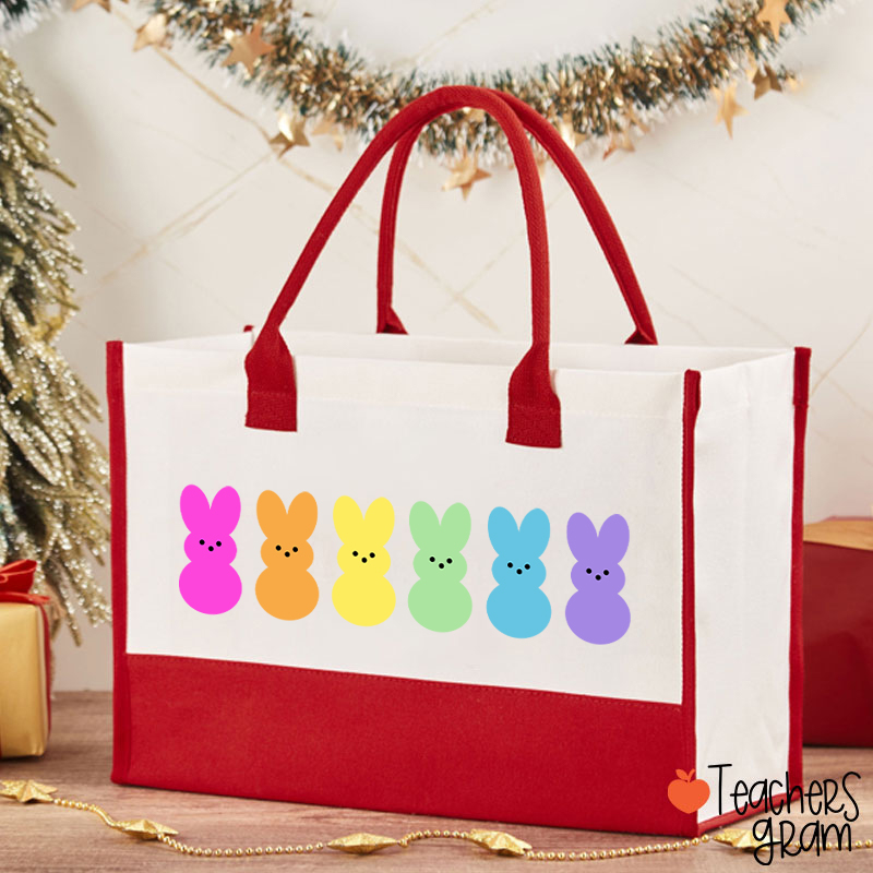 Easter Bunny Peeps Teacher Cotton Tote Bag