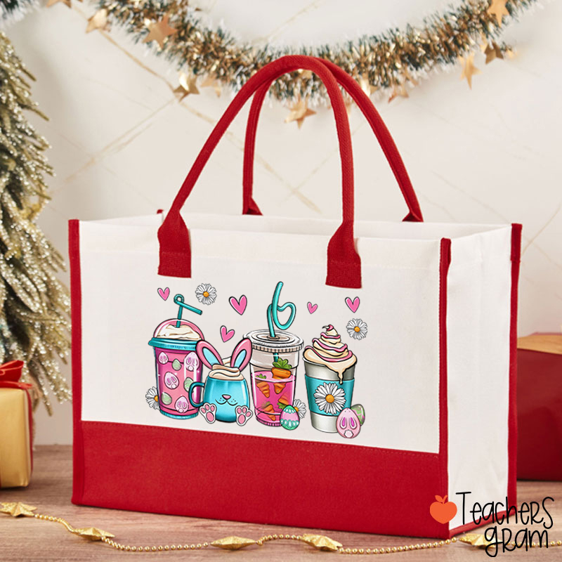 Easter Coffee Teacher Cotton Tote Bag