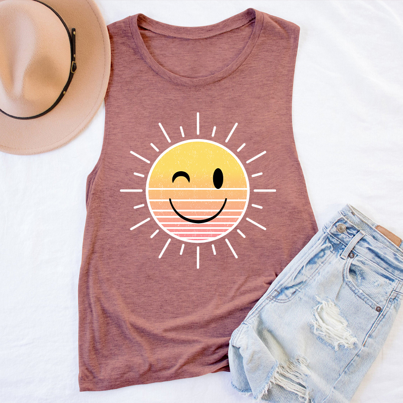 Sunshine Smiley Face Teacher Tank Top