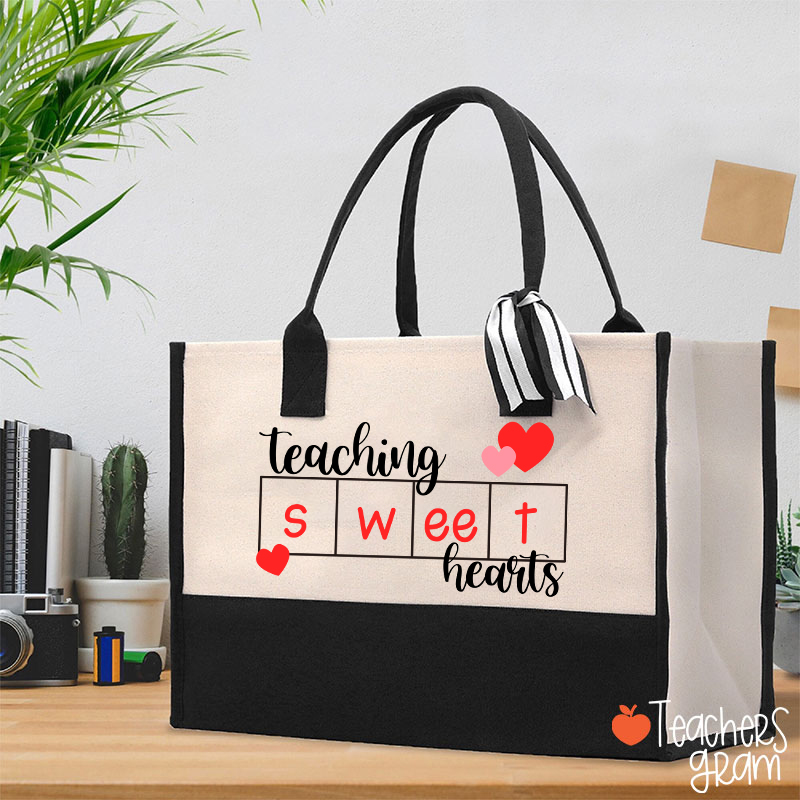 Teaching Sweet Hearts Teacher Cotton Tote Bag