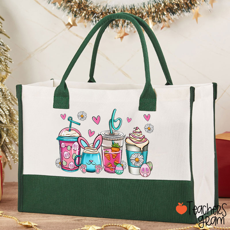 Easter Coffee Teacher Cotton Tote Bag