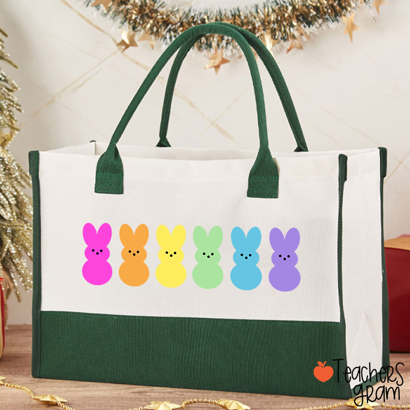 Easter Bunny Peeps Teacher Cotton Tote Bag