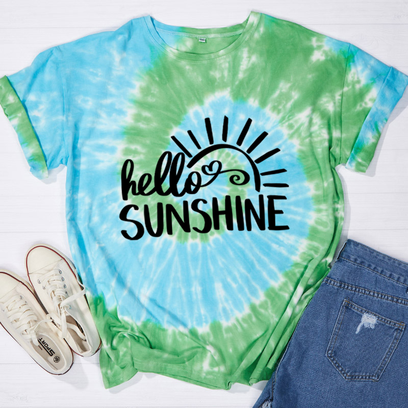 Hello Summer Teacher Tie-dye T-Shirt