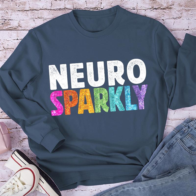 Neuro Sparkly Teacher Long Sleeve T-Shirt