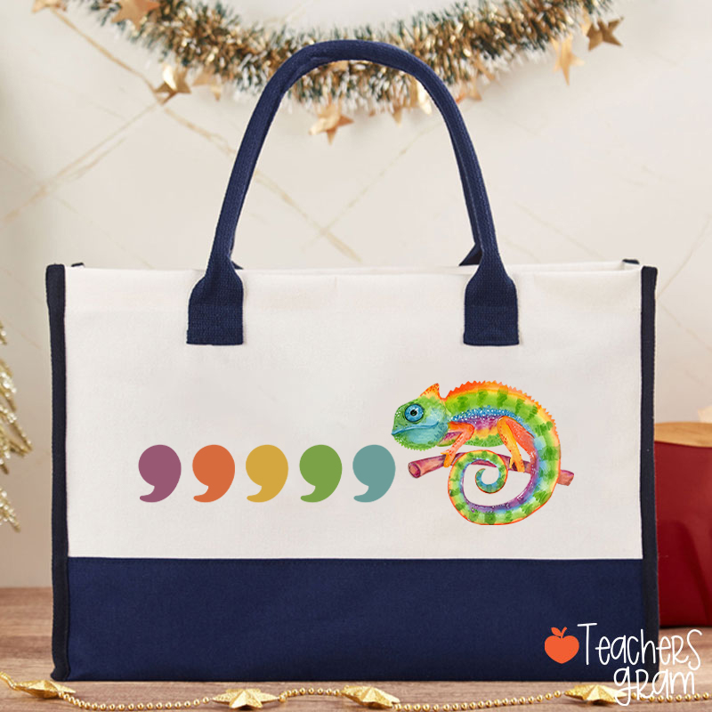 Comma Comma Chameleon Teacher Cotton Tote Bag