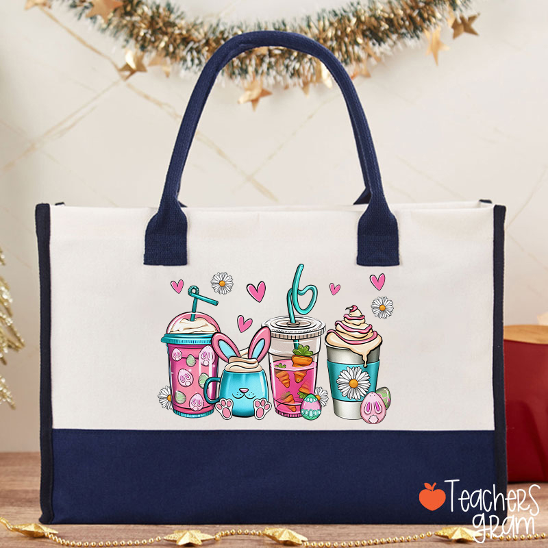 Easter Coffee Teacher Cotton Tote Bag