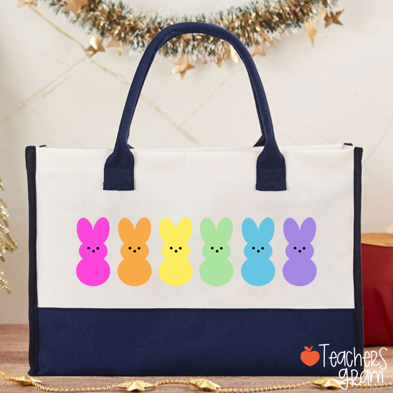 Easter Bunny Peeps Teacher Cotton Tote Bag