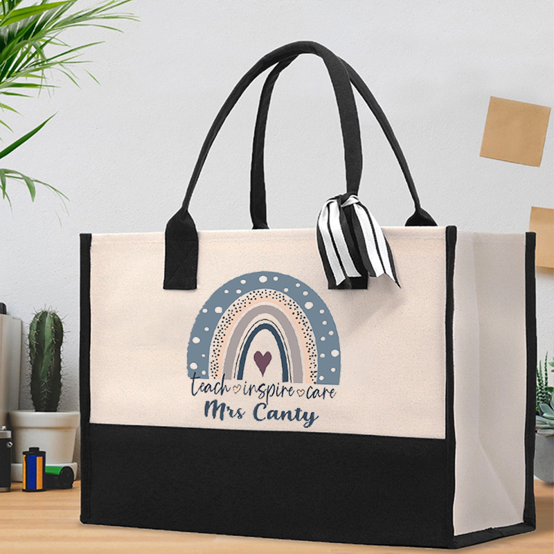 Personalized Teacher Gift Book Bag Teacher Cotton Tote Bag