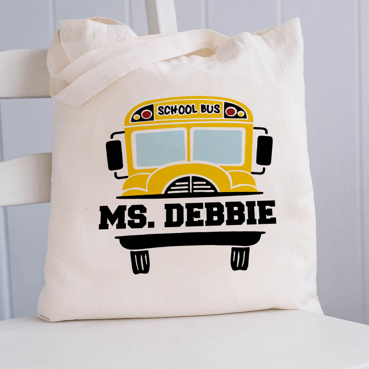 Personalized Back To School Bus Driver Teacher Tote Bag