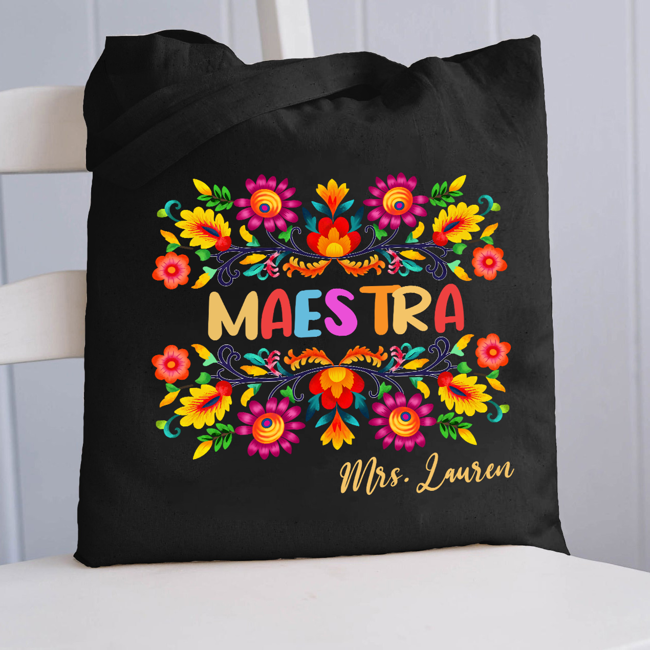 Personalized Name Maestra Teacher Tote Bag