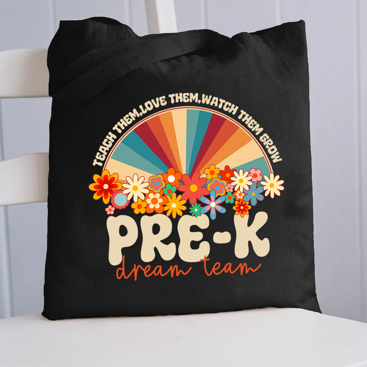 Personalized Teach Love Watch Them Grow Teacher Tote Bag