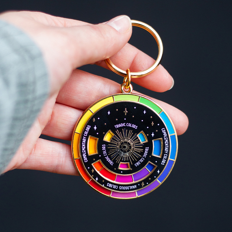 Rotundity Complementary Colors Teacher Keychain