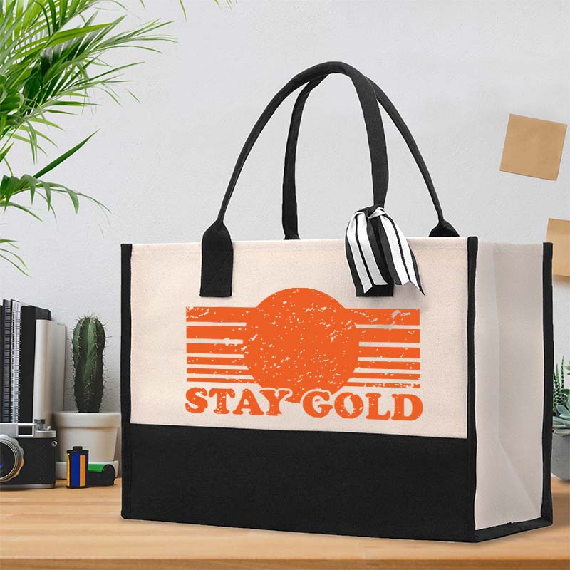 Stay Gold Teacher Cotton Tote Bag
