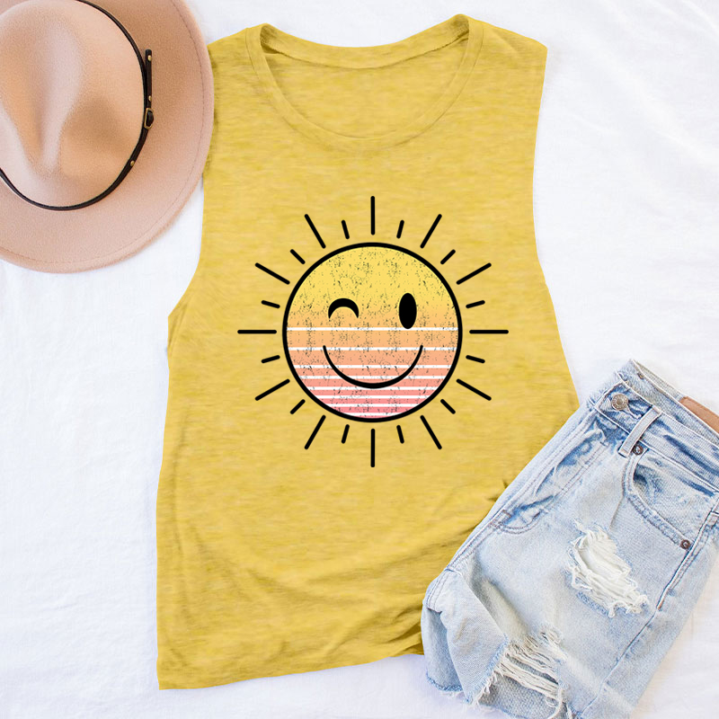 Sunshine Smiley Face Teacher Tank Top