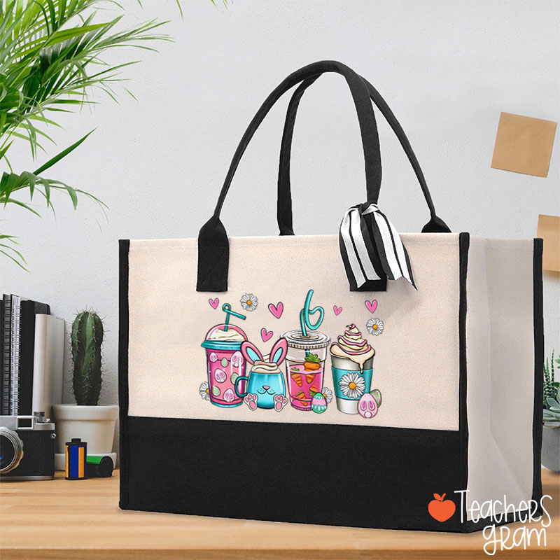 Easter Coffee Teacher Cotton Tote Bag