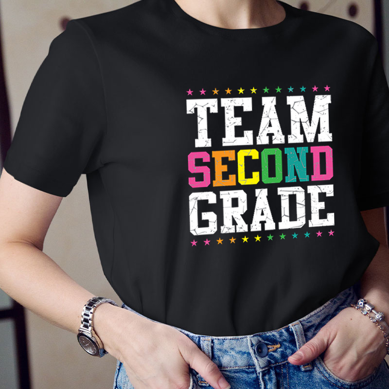 Personalized Colorful Stars Colorful Letters Teacher T-Shirt