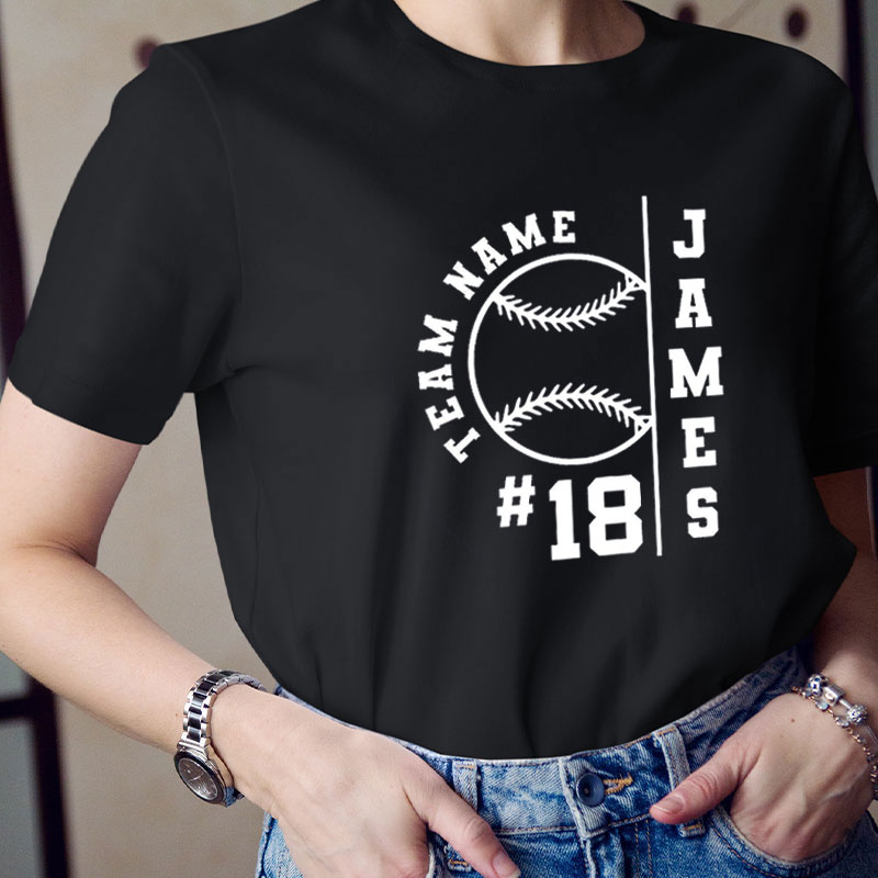 Personalized Baseball Team Name And Number Teacher T-Shirt
