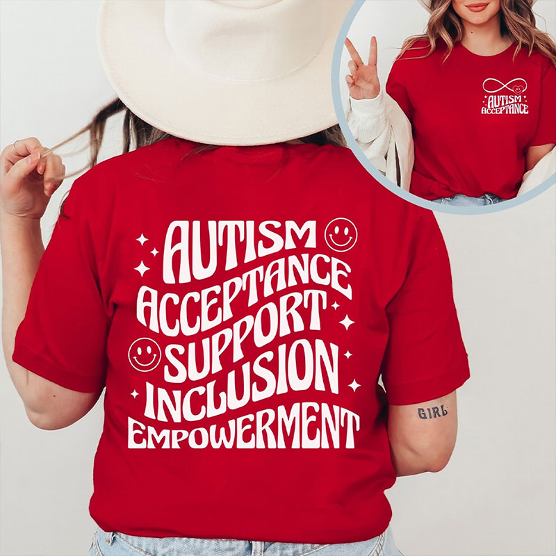 Autism Acceptance Teacher Two Sided T-Shirt Sale-Teachersgram