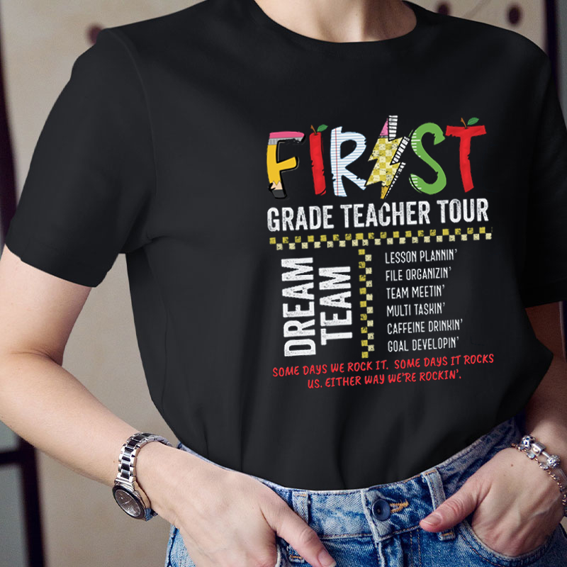 Personalized Grade Teacher Tour Dream Team Teacher T-Shirt