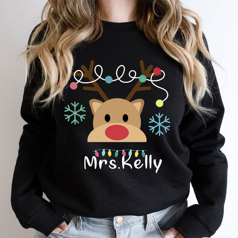 Personalized Merry Christmas Teacher Sweatshirt