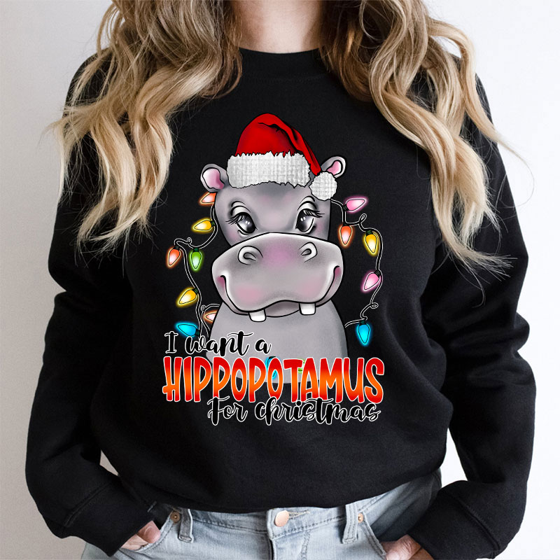 I Want A Hippopotamus For Christmas Teacher Sweatshirt