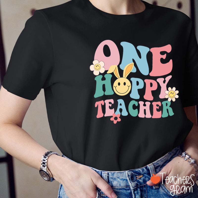 One Hoppy Easter Teacher Tee