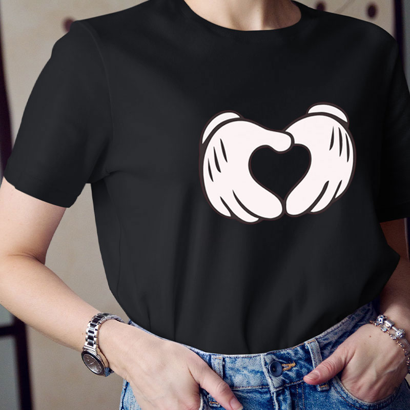 Cartoon Hands Heart Teacher T-Shirt
