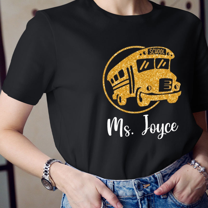 Personalized Super School Bus Driver Teacher T-Shirt