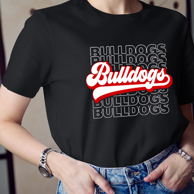 Personalized Stacked Design Mascot Teacher T-Shirt
