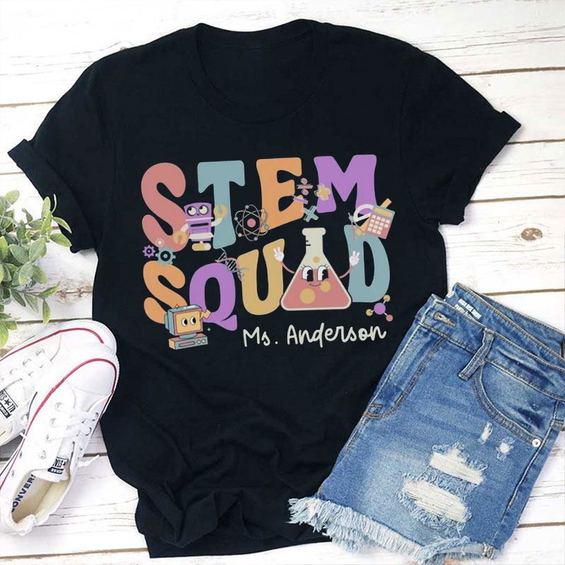 Personalized In My Stem Squad Teacher T-Shirt Sale-Teachersgram