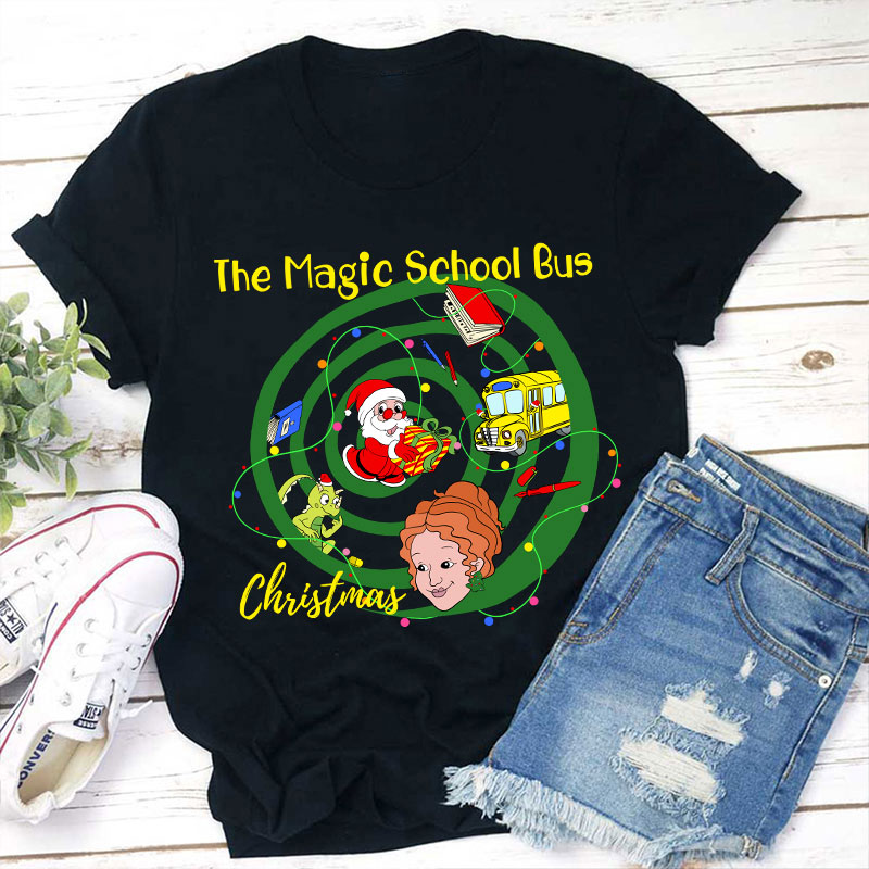 The Magic School Bus Christmas Teacher T-Shirt