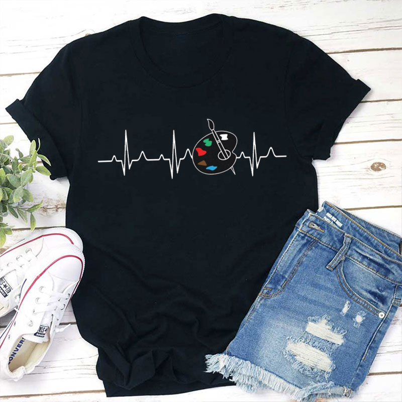 Deeply Loving Art In My Heart Teacher T-Shirt