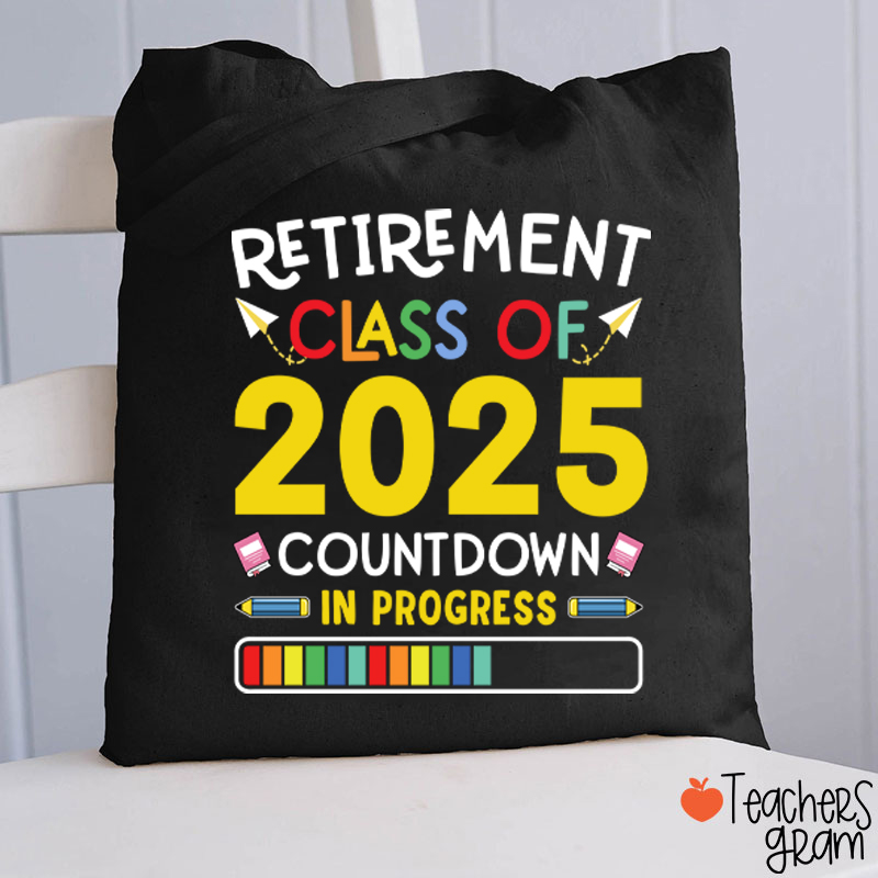 Personalized Countdown On Progress Retirement Teacher Tote Bag