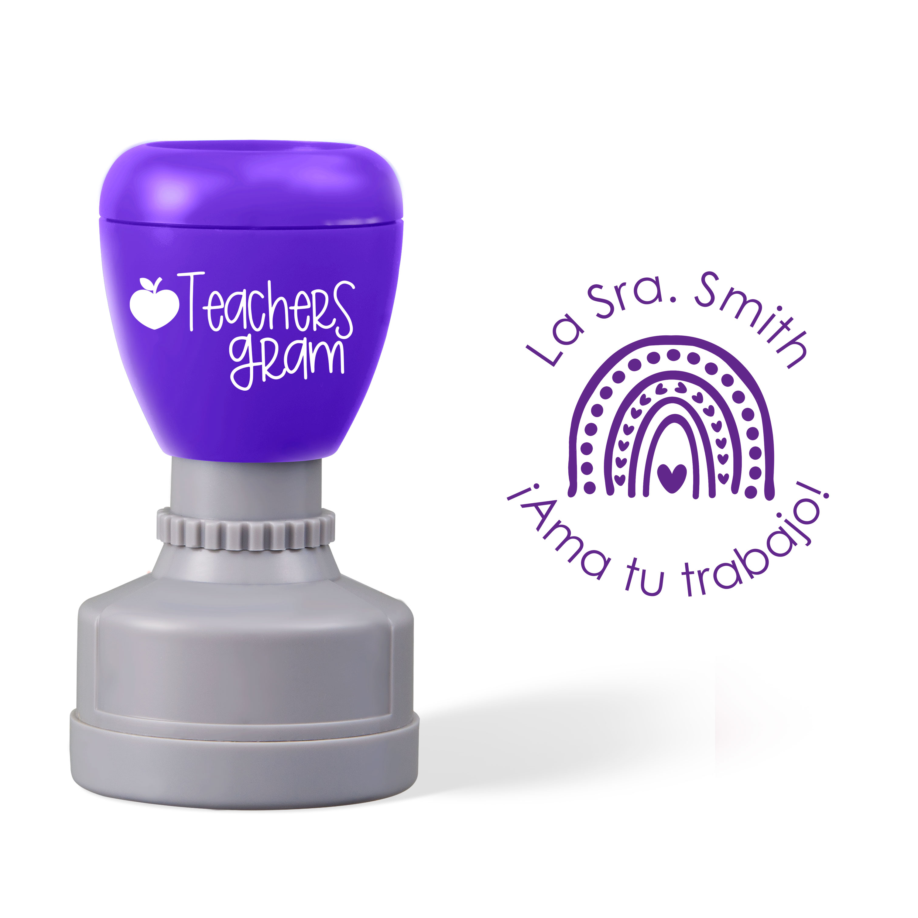 Personalized Loves Your Work Spanish Teacher Stamp