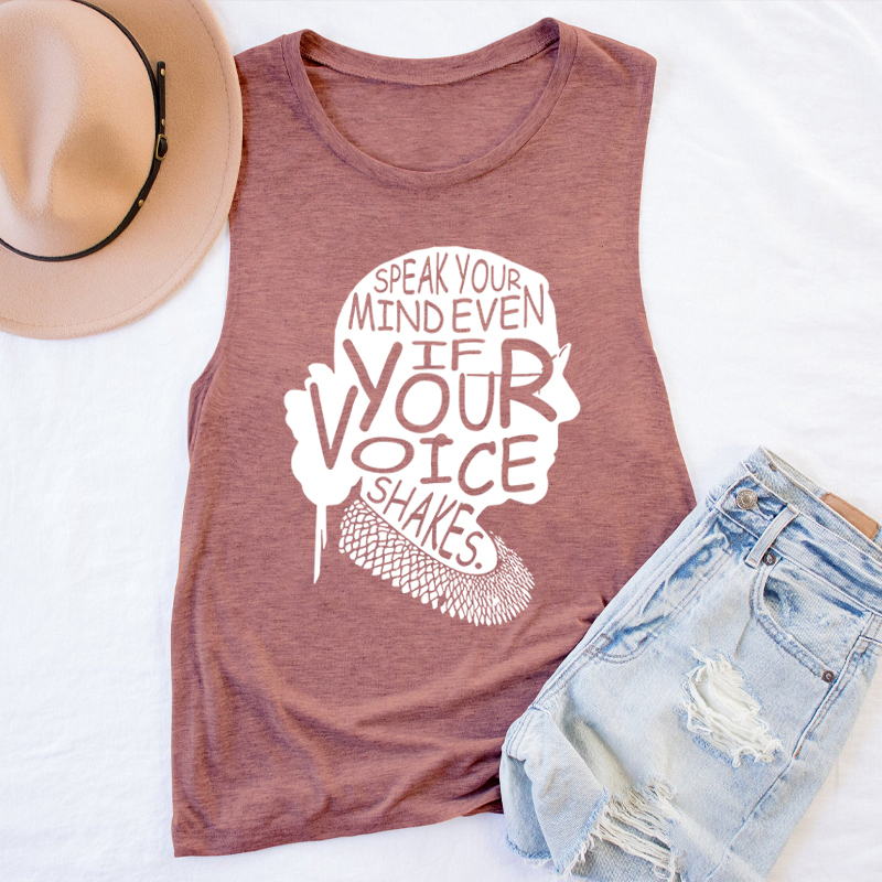 Speak Your Mind Even If Your Voice Shakes Teacher Tank Top