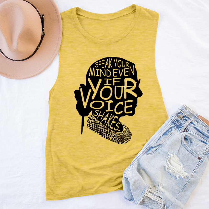 Speak Your Mind Even If Your Voice Shakes Teacher Tank Top