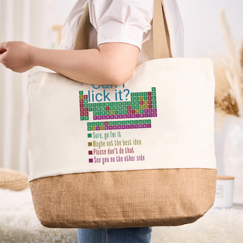 Can I Lick It Funny Science Teacher Canvas Tote Bag
