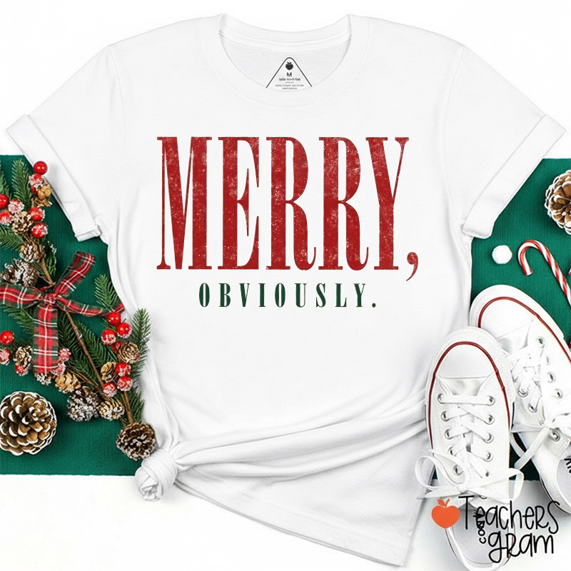 Personalized Merry Obviously Christmas Teacher T-Shirt