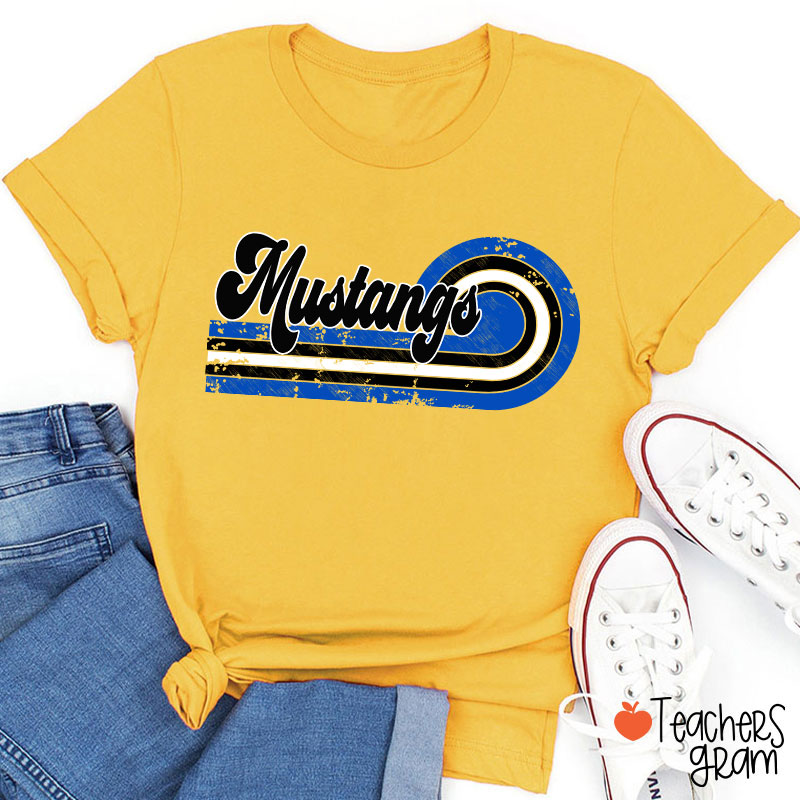 Personalized Retro Mascot School Spirit Teacher T-Shirt