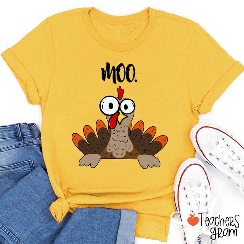 Rooster Crows Thanksgiving Teacher T-Shirt