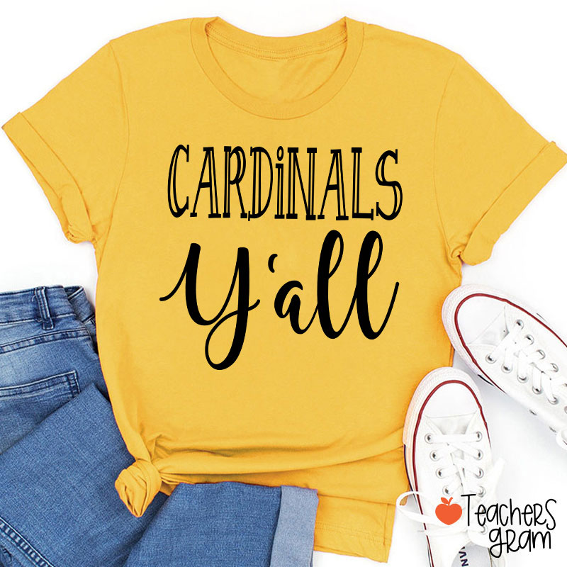Personalized Mascot Y'all School Spirit Teacher T-Shirt