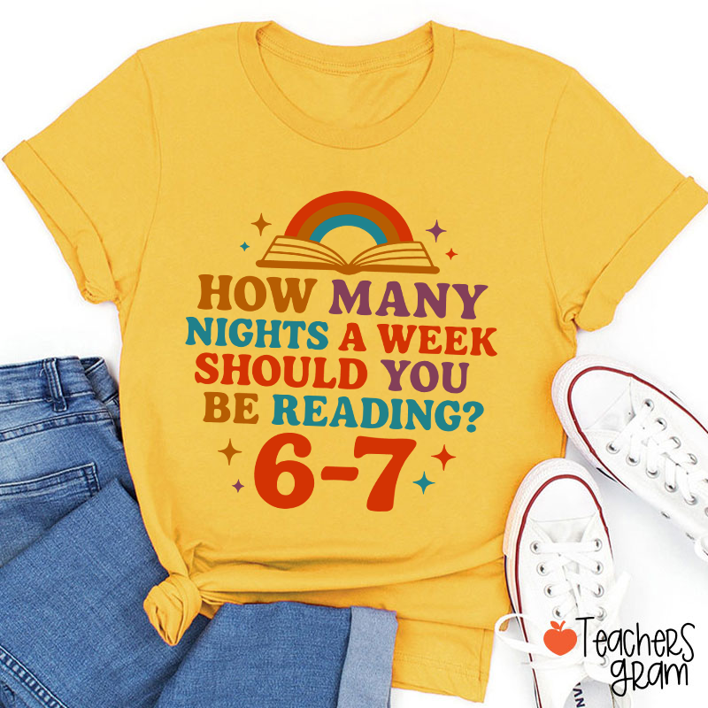 How Many Nights 6–7 Meme Teacher T-Shirt