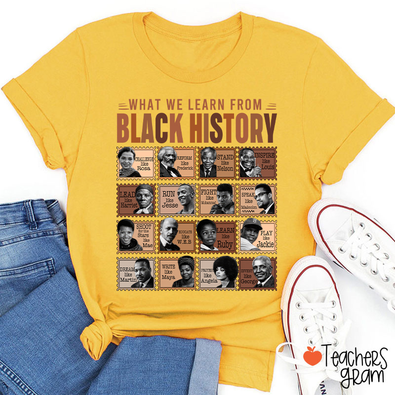 What We Learn From Black History Teacher T-Shirt
