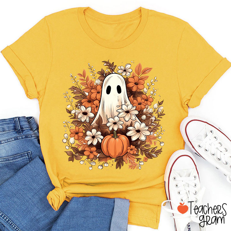 Fall Ghost Halloween Teacher T-Shirt