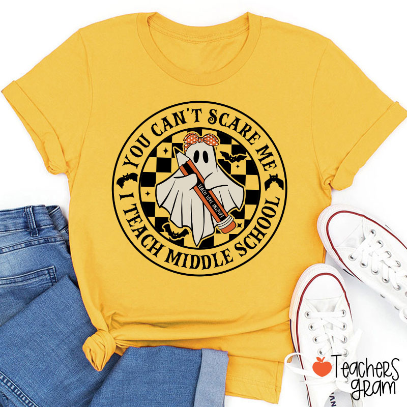 Personalized You Can't Scare Me I Teach My Grade Spooky Teacher T-Shirt